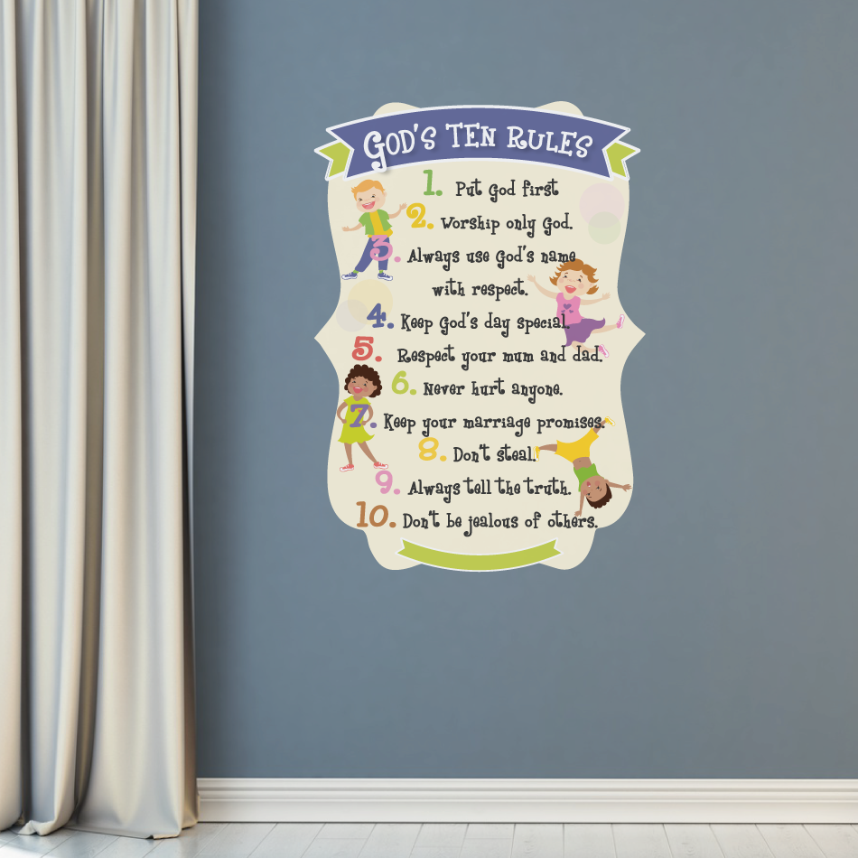 God's Ten Rules wall decal